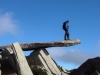 Dan M on the ‘infamous’ cantilever stone on Glyder Fach, North Wales