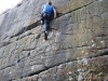 rob on unclimbed wall at harrisons on 60th birthday